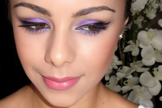 Свадебный макияж в фиолетовых тонах